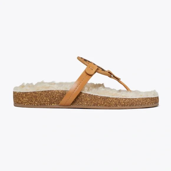 NWT! Tory Burch Miller Cloud Shearling Sandals w/box and dust bag - Picture 2 of 9